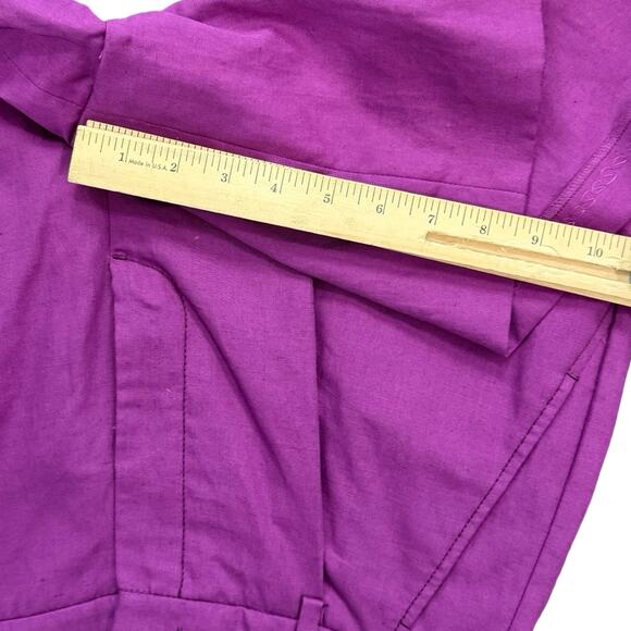Max Mara Weekend Fuchsia Plum Purple Pleated Linen Blend Bermuda Shorts size 8 - Picture 8 of 9
